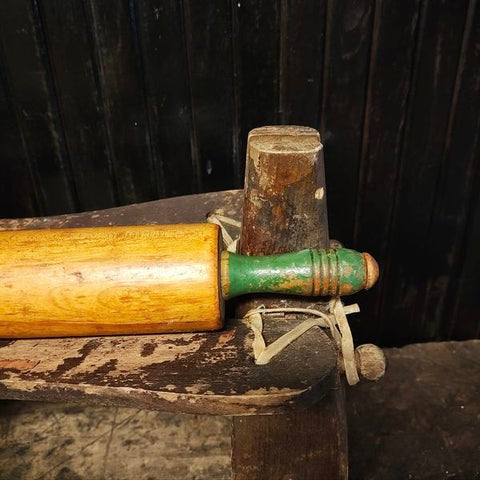 Vintage Green Handled Rolling Pin