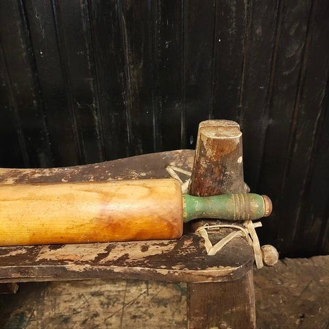 Vintage Green Handled Rolling Pin