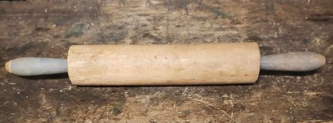 Antique Grey Blue Handle Rolling Pin