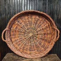 Vintage X Large Willow Handled Gather Basket/Tray