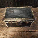 Antique metal doll trunk