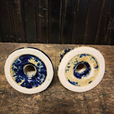 Bennington Pottery stoneware blue and white spackle