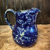 Blue and White Spatter Water Pitcher,