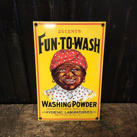 Vintage Memorabilia Fun To Wash porcelain sign