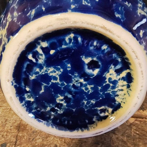 Blue and White Spatter Water Pitcher,