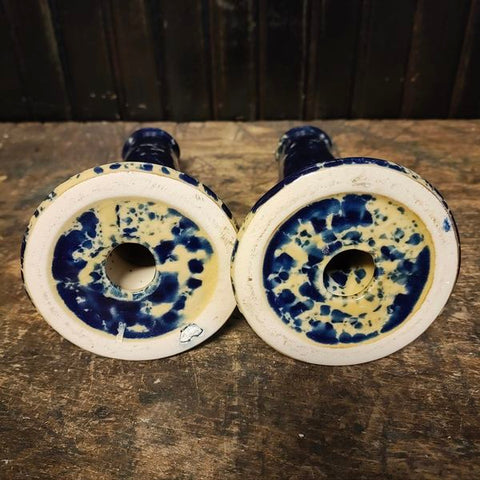 Bennington Pottery stoneware blue and white spackle