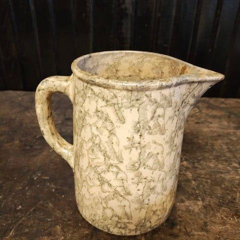 Vintage Gray and Off White Spatterware