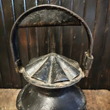 Antique railroad lantern handheld