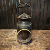 Antique railroad lantern handheld