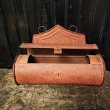Vintage Rustic Red tin candle box.
