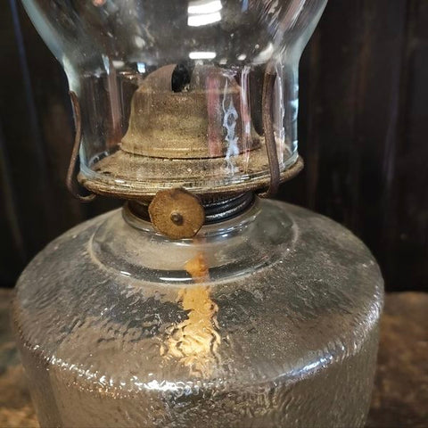 Antique glass Oil Lantern.