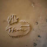 Redware pineapple plate with mug