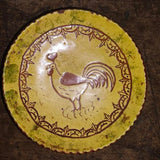 Pair Redware Pennsylvania Decorated Plates ,With Slip Decorated Redware Mug