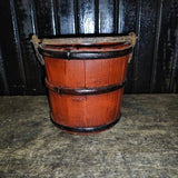 Antique, Primitive Asian Rice Buckets with iron handle