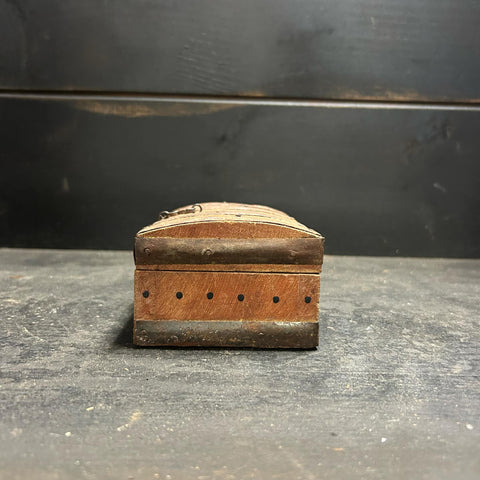 Vintage Rustic Wood and Metal Trinket Box