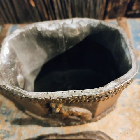 Antique Dog Motif Tobacco Box