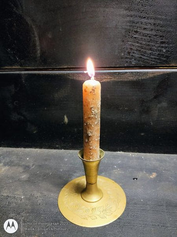 Antique Brass Candle Holder