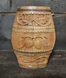 Antique Hand Carved Wooden Flask
