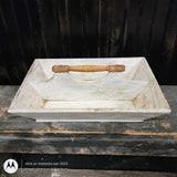 Early Primitive Utensil Box Original White Paint