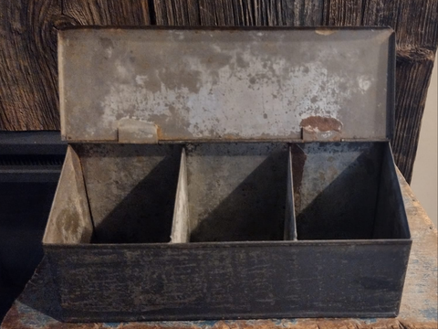 19th Century Black Painted Tin Box