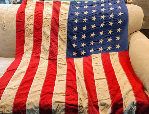 Antique American Flag 48 stars Reliance No. R 46 Made By Annin 4' X 6'