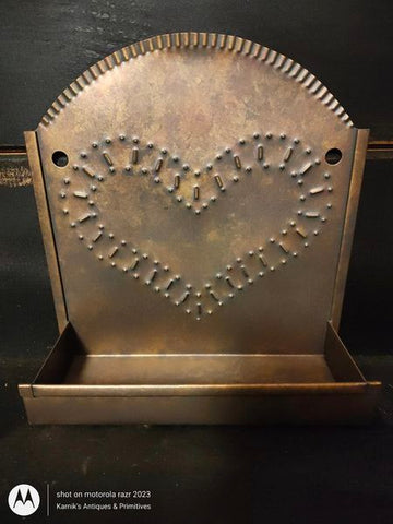 Vintage Stamped Heart Shaped Punched Tin