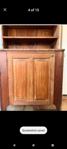 Antique Pine Step Back Hutch