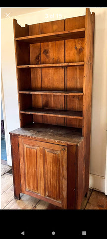 Antique Pine Step Back Hutch