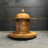 Vintage Carved Wooden Tobacco Pipe Stand for 7 Pipes