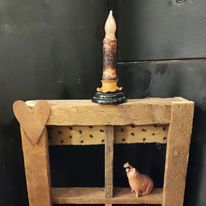 Make-Do Wooden Window Frame, Candle Holder