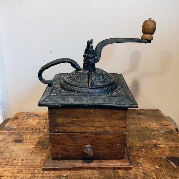 Vintage wood coffee grinder cheap