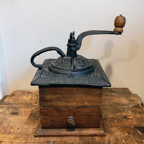 Metal Antique Vintage Enesco Coffee Grinder