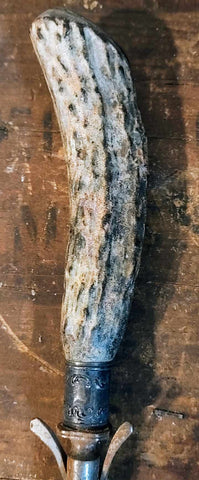 Metal Fork With Antler For A Handle