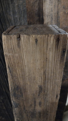 Old Wood Narrow Box With Antique Quilt Pieces