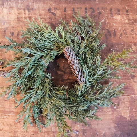 Prickly Pine Candle Ring Wreath With Pinecones