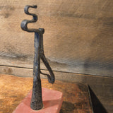 Antique Primitive Make- Do Early Iron Rush Holder.