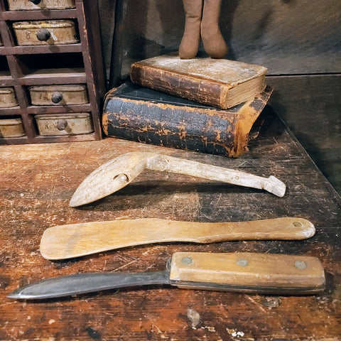 Primitive Wooden Spoon,knife & mixer