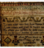 Early Sampler by Ann Watt aged 11 - 1873.