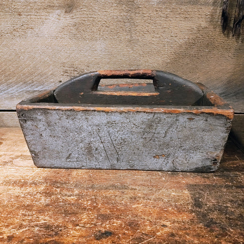 Antique early primitive wooden divided box