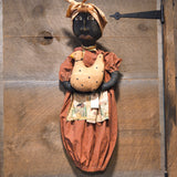 Primitive Vintage Folk Mammy Doll Bag Holder
