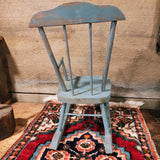 Primitive, Vintage original blue paint rocking chair