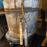 Antique Hand-Forged Wrought Iron Well Hook w/ candles