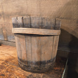 Antique Primitive Wooden Sap Bucket 11"