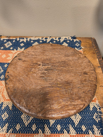 Antique Wooden Riser w/ Antique Shoo Fly