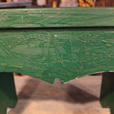 Antique Green Painted Cricket Stool