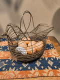 Vintage Wired Chicken Egg Basket