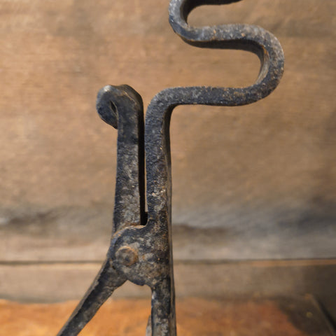 Antique Primitive Make- Do Early Iron Rush Holder.