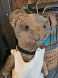 Antique Straw Filled Teddy Bear