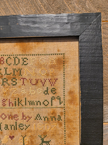 Primitive Cross Stitching with Wooden Frame