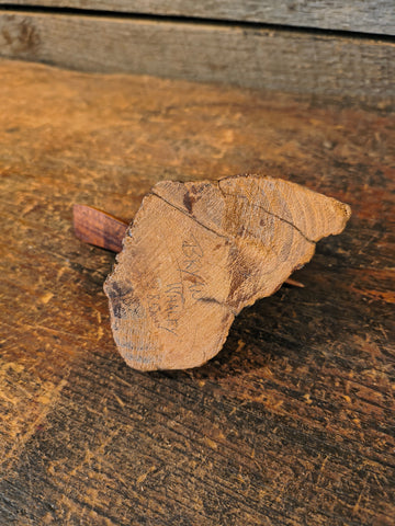 Wren Bird on Branch Signed Bryan Whaley Hand Carved Folk Art Sculpture 4.5" Vtg